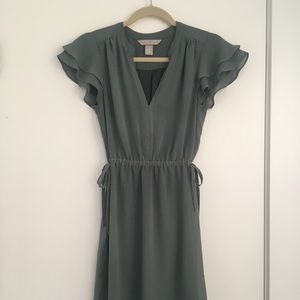 Dusty green drawstring dress